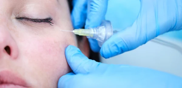 primer plano de una persona recibiendo una sesión de carboxiterapia